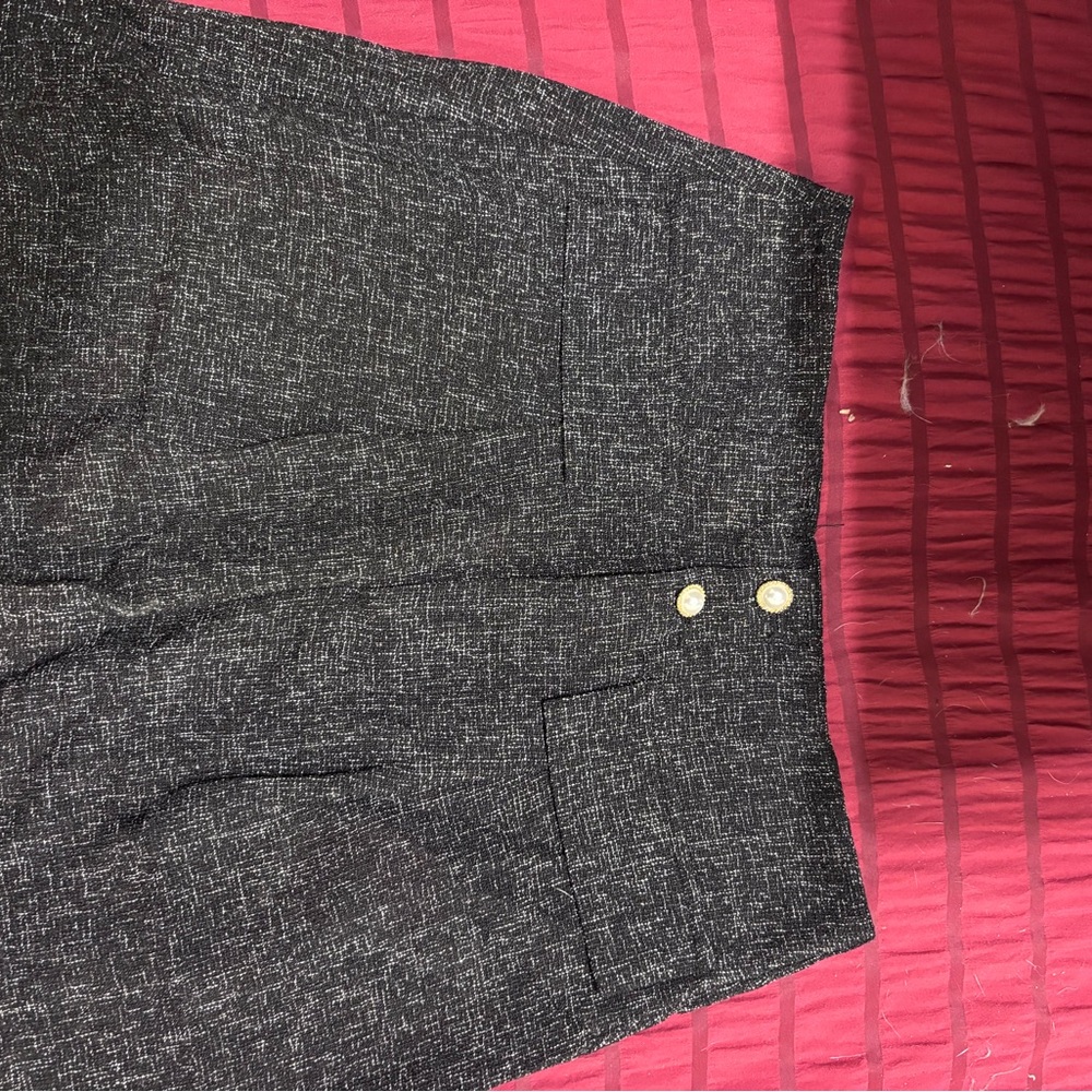 Cider Black Mini Skirt with Gold Buttons